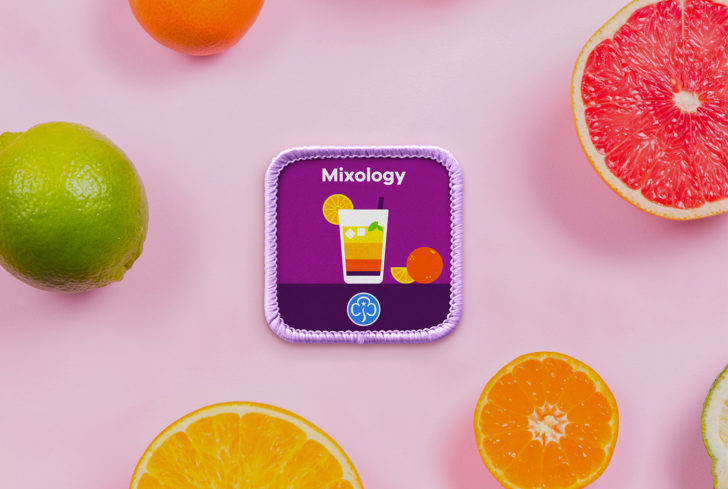 Red Stone Girlguiding Guides Interest Badge Mixology